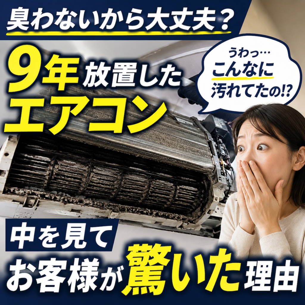 臭わないから大丈夫？9年放置したエアコンの中を見てお客様が驚いた理由